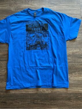Agnostic Front CroMags Flyer Large Graphic Tee - Royal Blue Men's Shirt